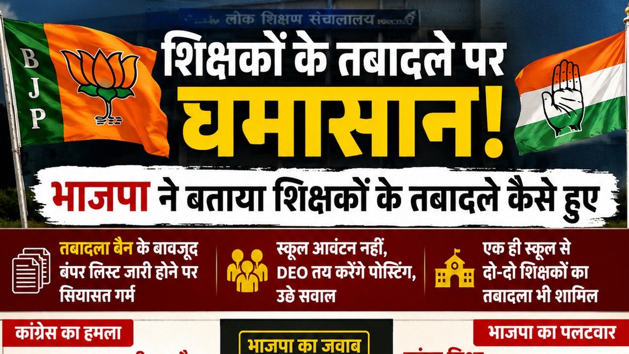शिक्षकों के तबादले पर भाजपा और कांग्रेस आमने सामने