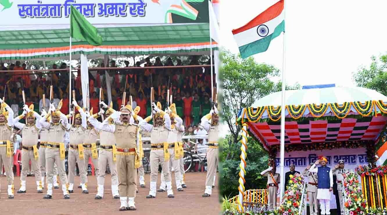 CM विष्णु देव सायं ने झंडोत्तोलन कर परेड की सलामी ली