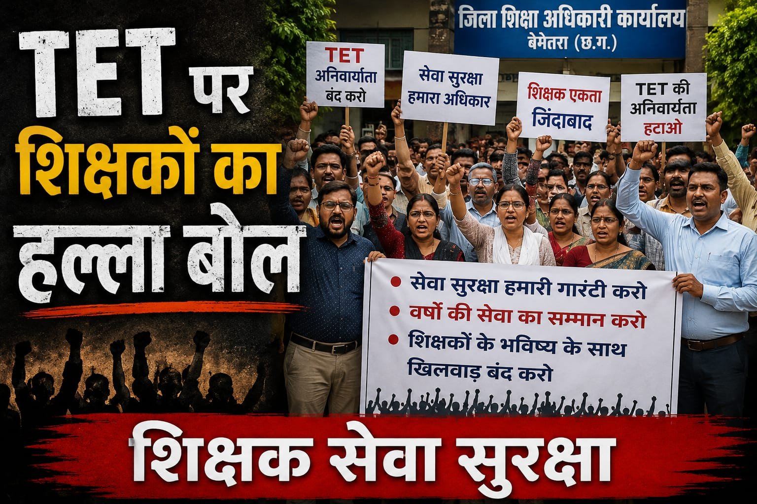 TET विवाद: सेवा सुरक्षा की मांग को लेकर 17 अगस्त को DEO कार्यालय का घेराव करेंगे शिक्षक