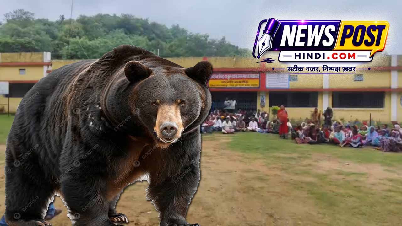 कांकेर में भालू के हमले के बाद स्कूल में तालाबंदी, ग्रामीणों का धरना; बाउंड्रीवॉल की मांग