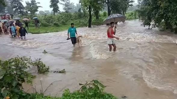 धमतरी में भीषण बारिश
